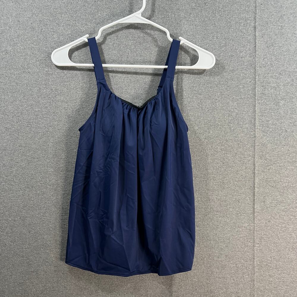 Zuda Tankini Top Navy, Size Reg 2 Women Athletic Casual Swimwear